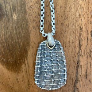 DAVID YURMAN mens/unisex silver/gold tag and chain